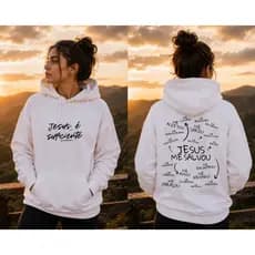 Moletom Cristão feminino King Chosen Jesus é suficiente Flanelado Premium stretwear