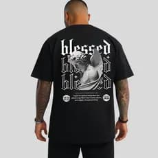 Camiseta Oversized Masculina Camisa Streetwear Malha Macia Academia Blessed BT