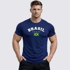 Camisa Dry Fit Brasil  - Camiseta Ideal Pra Treinos Corrida Esporte Casual Básica