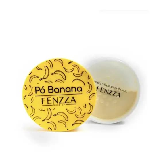 Pó facial, translúcido, banana Fenzza, pó compacto e aveludado. Para todos os tipos de pele.
