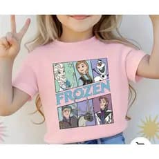 Camiseta Infantil Menina Frozen Varias Cores 100% Algodão Envio Imediato