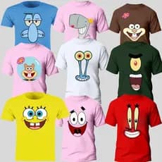 Camiseta Menino Estampada Personagem Festa Bob Esponja