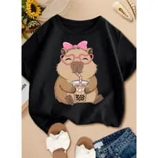 Camiseta Feminina Capivara Cor Óculos Adulto Varias Cores 100% Algodão Envio Imediato