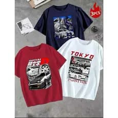 Conjunto Camisetas Infantil Menino Carros de Corrida Envio Imedito