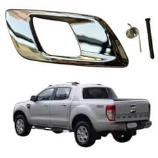 Maçaneta Interna Prata Cromada Ford Ranger 2012 até 2021 Puxador Abridor Gatilho