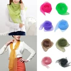 70 * 70cm Lenço Quadrado De Chiffon Cor Sólida Organza De Seda Fina Xale Macio Fashion