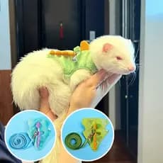 Corda De Tração Furão Ajustável Moda Ao Ar Livre Confortável Bonito Colete Para Animais De Estimação Sino