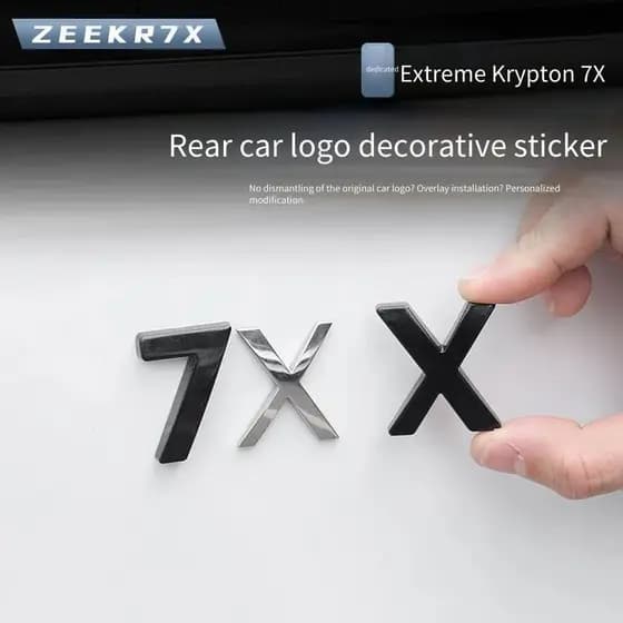 Zeekr 7x Adesivo De Emblema De Carro Enegrecido Feito De material De Liga De Zinco Traseiro Com Guerreiro Preto Modifica
