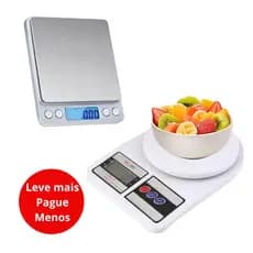 Kit de Balança Digital 0.1g a 2kg + Balança Digital Cozinha 10kg