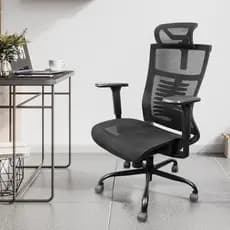 Cadeira de Escritorio Ergonomica Preta em Tela Mesh Cadeira de Escritório Ergonômica, Cadeira de Malha Com Encosto Alto