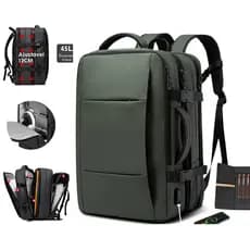 45L Expansível Mochila De Viagem Unissex Multifuncional À Prova D'Água Camping Grande Capacidade【1】