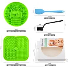 Tapete de lamber para cães e gatos, alimentação lenta e design antiderrapante, 2 peças