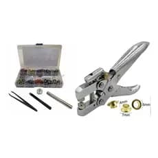 Alicate De Vazar E Pregar Ilhós + Kit 400 Ilhoses Coloridos