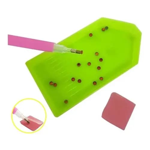 Caneta Pega Strass Cristais Pedrinha Hotfix + Mini Bandeja