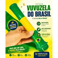 Vuvuzela Brasil Copa do Mundo Corneta Torcida Som Forte Festa Futebol Verde e Amarela 🇧🇷🎉