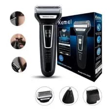 Maquina De Barbear tirar pelo nariz Cortar Cabelo fazer pezinho barbeador elétrico kemei 3x1 Recarregável