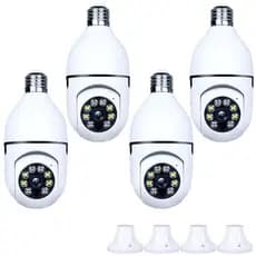 KIT Câmera de Segurança Lâmpada E27 Full HD Visão Noturna WIFI Giratória 360º original - Bivolt