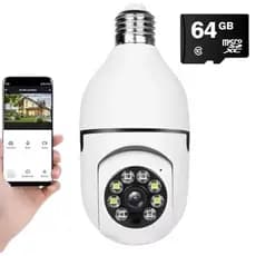 Câmera segurança wifi ip sem fio 360 com encaixe lampada bocal aplicativo yoosee ptz full HD visão noturna - bivolt
