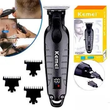 Máquina De Acabamento Profissional Original Kemei Km 2293 Com Visor LCD Barbeador Elétrico - Bivolt