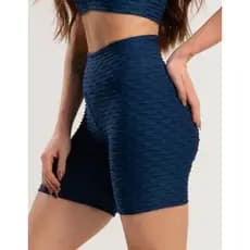 Short de Academia Ftiness Tecido Bolha Zero Transparência Cross  Plus Size