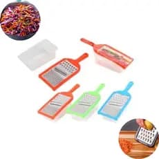 Ralador Inox 3 em 1 com Pote Descascador Fatiador e Cortador de Legumes