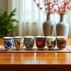 Kit 2 Canecas de Chá Oriental Copo Porcelana 150ml