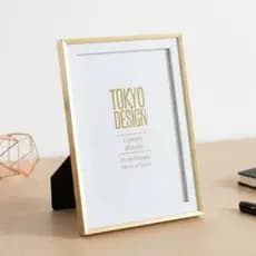Porta Retrato 10x15 Palmira Dourado Branco MDF Tokyo Design