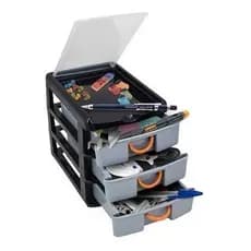 Organizador Gaveteiro 3 Gavetas Multiuso - Escritório, Oficina, Consultório, Armarinho 7080 Arqplast
