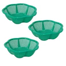 3 Cestos Escorredor de Macarrão Lavador de Arroz Frutas Legumes Verduras