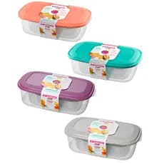 3 Potes Grandes Retangular 4,5 L 2,34L 1,1L Freezer Micro-ondas Lava Louça BPA Free Hermético