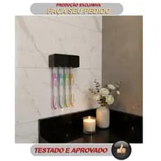 Mais Higiene e Organização no Banheiro – Suporte de Parede para 4 Escovas com Design Moderno