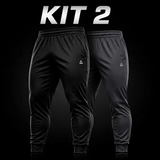 KIT 2 Calça Estilo Jogger Helanca Plus Size Esportiva P ao G4 Masculina Casual Treino