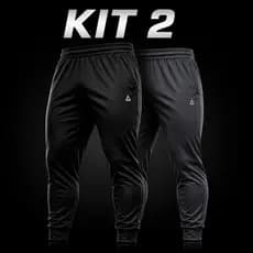 KIT 2 Calça Estilo Jogger Helanca Plus Size Esportiva P ao G4 Masculina Casual Treino