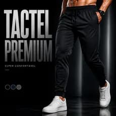 Calça Jogger Plus Size Tactel com Elastano para Treino Esportiva Masculina com Punho