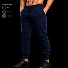 Calça Moletom Peluciada Jogger Com Punho e Cordão Ajustável Inverno Quente e Confortável