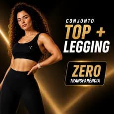 Conjunto Fitness Feminino Original VLS Top + Calça Legging Cintura Alta Suplex Academia & Treino