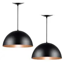 Pendente Kit 2 Meia Lua De Teto Aluminio Elegante Estilo Casa Decoração 30 Cm Balcão Bancada  Rapido