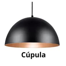 Pendente Meia Lua 40 Cm Kit 2 Preto/Cobre Quarto Sala Interno Decorativo Aluminio Envio Rapido  Bola