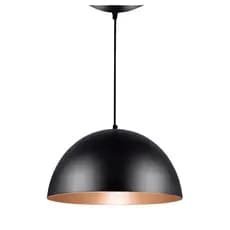 Pendente Kit 1 alumínio modelo meia lua 30cm regulável cabo 1m sala de jantar moderna elegante