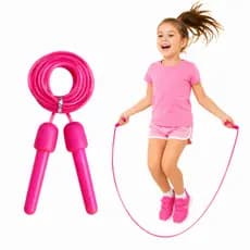 Corda de Pular Infantil Ajustável Emborrachada Colorida Resistente