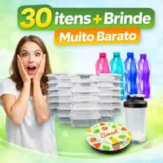Kit 30 PEÇAS ! (Potes, garrafas, balança digital e coqueteleira)
