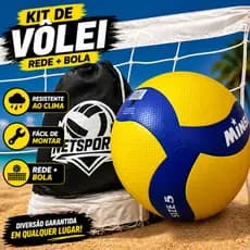 Bola de volei PRO + Rede de volei c/ FAIXA, 4 metros (parque, praia, piscina) (2 a 8 jogadores)