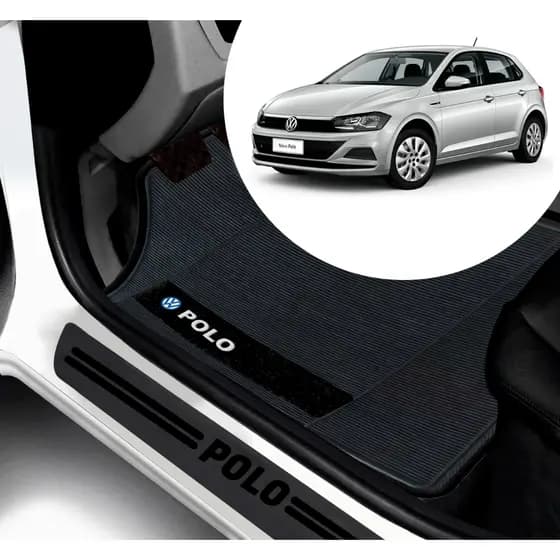Kit Tapete E Soleira De Porta UNIVERSAL Vw Polo Personalizado PARA CARRO AUTOMOTIVO