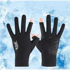 Luvas de ciclismo pretas unissex com proteção UV, antiderrapantes, respiráveis ​​e de secagem rápida.