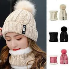 Kit Touca e Gola Forrada de Lã para Inverno