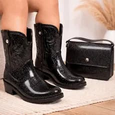 Kit Bota Texana Infantil Menina e Bolsinha Feminina de Ombro Blogueirinha