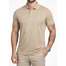CAMISA POLO MASCULINA CAMISETA POLO BEGE