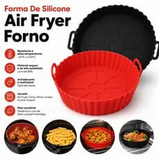 Kit Forma De Silicone Air Fryer Forno Fritadeira Assadeira Reutilizável Antiaderente Flexível