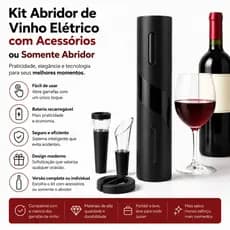 Kit Abridor De Vinho Elétrico Com Acessórios Ideal Para Saca Rolhas Elétrico Decanter Automatico