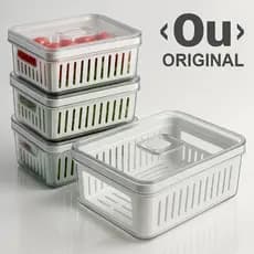 Kit Pote Organizador de Geladeira Com Escorredor Cesto Tampa Multiuso Alimentos Verdura Vegetais OU